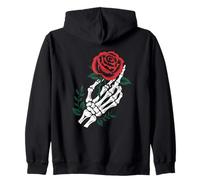 Skeleton Hand Holding Rose Tattoo Gothic Dark Romantic Art Zip Hoodie