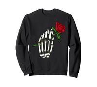 Skeleton Hand Holding Rose Valentine Art Sweatshirt