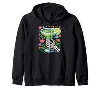 Skeleton Hand Margarita Cinco De Mayo Floral Mexican Fiesta Zip Hoodie