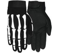Skeleton Hand Mechanics Gloves - Heavy Duty Riding Gloves-Adjustable Velcro Wrist Closure-Durable Textile Fabric-Suede Palm for Motorcycle & Everyday Wear-Black Gloves (Black, 3XL)