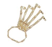 Skeleton Hand Ring Bracelet, Skull Metal Skeleton Hand Bracelet with Ring, Gothic Bone Jewellery for Men, Women, Girlfriend, Wife, Mother, Daughter, Lover and Friend, Siehe Beschreibung, See