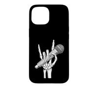 Skeleton Hand Rock Sign Microphone Heavy Metal Singer Case for iPhone 15