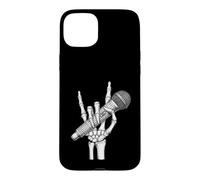 Skeleton Hand Rock Sign Microphone Heavy Metal Singer Case for iPhone 15 Plus