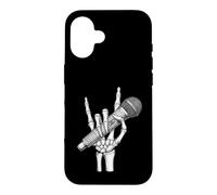 Skeleton Hand Rock Sign Microphone Heavy Metal Singer Case for iPhone 16