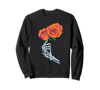 Skeleton Hand Rose Art Skeleton Flower Sunset Rosas Sweatshirt