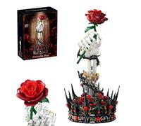 Skeleton Hand Roses Building Set with Crown Base Gothic Desktop Art Decor