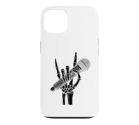Skeleton Hand Sign Rock Microphone Heavy Metal Singer Case for iPhone 13
