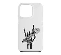 Skeleton Hand Sign Rock Microphone Heavy Metal Singer Case for iPhone 13 Pro