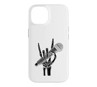 Skeleton Hand Sign Rock Microphone Heavy Metal Singer Case for iPhone 14