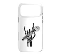 Skeleton Hand Sign Rock Microphone Heavy Metal Singer Case for iPhone 17 Pro Max