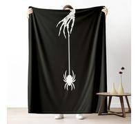 Skeleton Hand Soft Blankets Fall Throw Blanket, Halloween Spider Blankets Full Size 90x90 Inch Cozy, Spooky Holiday Decorative Fleece Blanket Warm for Bed Couch Camping Picnic Travel