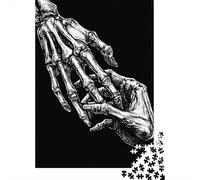 Skeleton Hand Touching Human Hand 1000-Piece Jigsaw Puzzle for Adults, 70x50cm/1000pcs, Relaxing Indoor Activity, Focused Puzzle Time And Time at Home