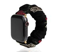 Skeleton Hand With Rose Cute Watch Band Scrunchies Compatible with IWatch 38mm 40mm 42mm 44mm Elastic Strap
