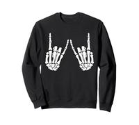 Skeleton Hands Gothic Rocker Hands Halloween Rock Music Sweatshirt