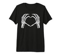 Skeleton Hands Heart Sign Retro Halloween Costume Premium T-Shirt