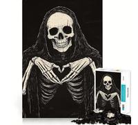 Skeleton Heart 1000 Piece Jigsaw Puzzles for Adults Sharp Logic Toy Home Leisure Tight Cut Heartfelt Gift 38x26cm