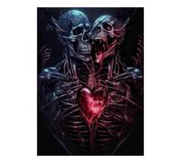 Skeleton Heart Anatomy 1000pcs Mini Puzzle For Family Challenging | 52x38cm Cardboard Living Room Decor Durable Structure Birthday Gift Anxiety Relief