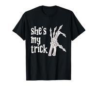 Skeleton heart Halloween matching couples his and hers pjs T-Shirt