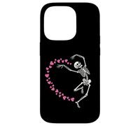 Skeleton Heart Valentine Graphic Dancing Skull Hearts Art Case for iPhone 14 Pro