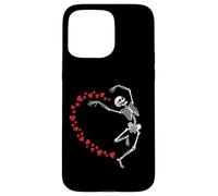 Skeleton Heart Valentine Graphic Dancing Skull Hearts Art Case for iPhone 15 Pro Max