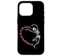 Skeleton Heart Valentine Graphic Dancing Skull Hearts Art Case for iPhone 16 Pro