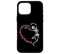 Skeleton Heart Valentine Graphic Dancing Skull Hearts Art Case for iPhone 16 Pro Max