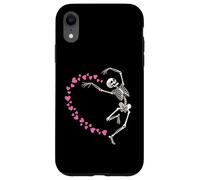 Skeleton Heart Valentine Graphic Dancing Skull Hearts Art Case for iPhone XR