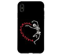 Skeleton Heart Valentine Graphic Dancing Skull Hearts Art Case for iPhone XS Max