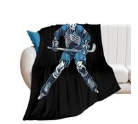Skeleton Hockey Player Cute Throw Blanket Super Soft Blankets for Fall And Winter Couch Sofa Bedroom 30"*40"（76 * 100cm）