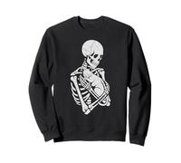 Skeleton Holding cat Halloween Cat Lover Cat Dad Mom Sweatshirt