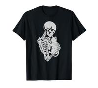 Skeleton Holding cat Halloween Cat Lover Cat Dad Mom T-Shirt