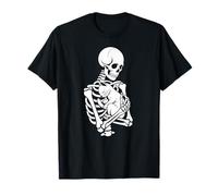 Skeleton Holding cat Halloween Cat Lover Cat Dad Mom T-Shirt