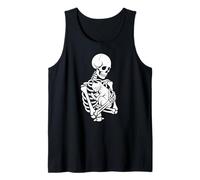 Skeleton Holding cat Halloween Cat Lover Cat Dad Mom Tank Top