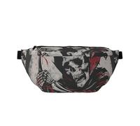 Skeleton Holding Knife Sling Bag Crossbody Sling Backpack Bum Bags Shoulder Bag Travel Hiking Daypack for Women Men