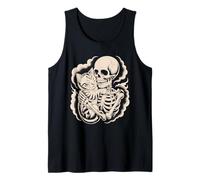 Skeleton Hugging Cat Funny Vintage Halloween Cats Tank Top