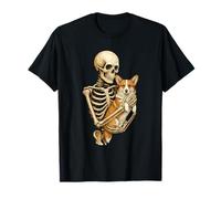 Skeleton Hugging Corgi Halloween Corgis Lover Corgi Mom Dad T-Shirt