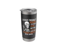 Skeleton I Avoid Trouble Because I’m Afraid of Me Funny Stainless Steel Insulated Tumbler
