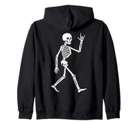 Skeleton I Love You Hand Sign Language ASL Valentine's Day Zip Hoodie