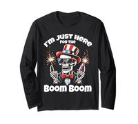 Skeleton I'm Just Here For The Boom America 4th Of July Long Sleeve T-Shirt