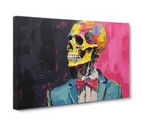 Skeleton in a Suit Canvas Print | Gallery Wrapped 30mm Frame Wall Art | 30x20 inches | Ready to Hang | Abstract Picture | Living Room Bedroom Lounge Office
