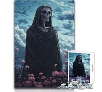 Skeleton in Black Robe Jigsaw for Adults1000 Pieces Interactive Learning Fun Activity Heartwarming Memorable Present Size 38x26cm