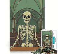 Skeleton in Church 1000 Piece Jigsaw Puzzles for Adults Teenagers Memory Gain Relaxed Mind Design Assembly 38x26cm