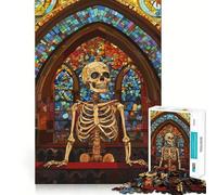 Skeleton in Church Jigsaw Puzzle for Adults 1000 Pieces Mind Exercise Toy Together Fun Precision Cut Unique Gift 38x26cm