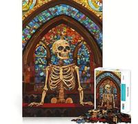 Skeleton in Church Jigsaw Puzzles 1000 Piece for Teenagers Wise Think Toy Peaceful Fun Tight Cut 38x52cm