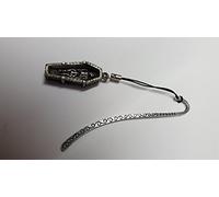 Skeleton In Coffin DK13 Pattern bookmark with cord 3D English pewter charm