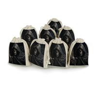 Skeleton in Robe Bunches Pocket Cotton And Hemp with Drawstring 8 Pieces Reusable Gift Bags Jewelry Pouch for Wedding DIY Craft Party (4.9 X 6.7 Inch)