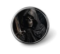 Skeleton in Robe Round Badge Cute Brooch Hats Jackets Decor Personalized Lapel Pin Clothing Jewelry Accessories for Wedding Party Gift