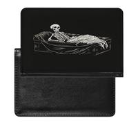 Skeleton in The Coffin Card Holder，Card Protector Sleeve，Passport Holder ，Lightweight And Portable，Card Sleeves, Applicable to Passports, Boarding Passes, And ID Cards; Unisex.