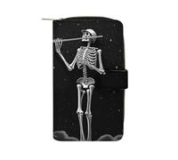Skeleton in The Night Wallet for Men Women Large Capacity Purse Clutch Bag Handbag Checkbook Cash Credit Cards