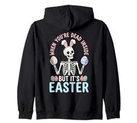 Skeleton It's Easter Day Egg Rabbit Bunny Family Celebration Zip Hoodie